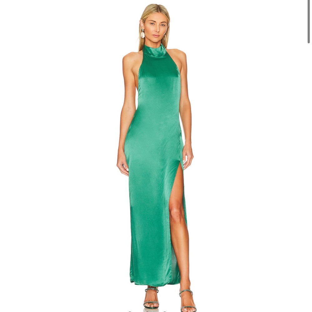 Sndys high neck green dress